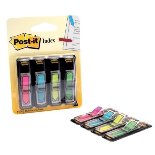 Indextabs post-it 684 12x43mm pijl neon assorti 96 Tabs