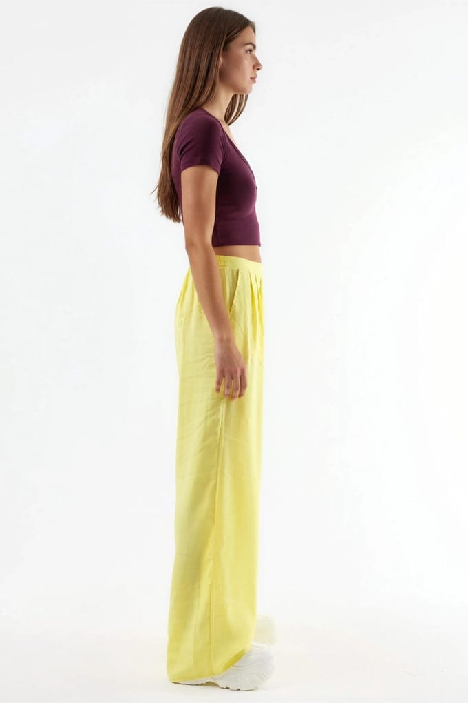Brede Taille Pantalons met Plissé