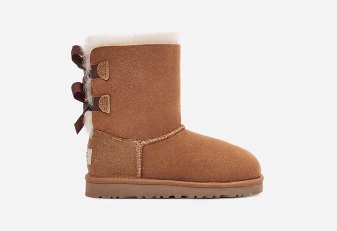 UGG® Bailey Bow II for Kids in Brown, Size 3, Twinface/Polyester/Wool