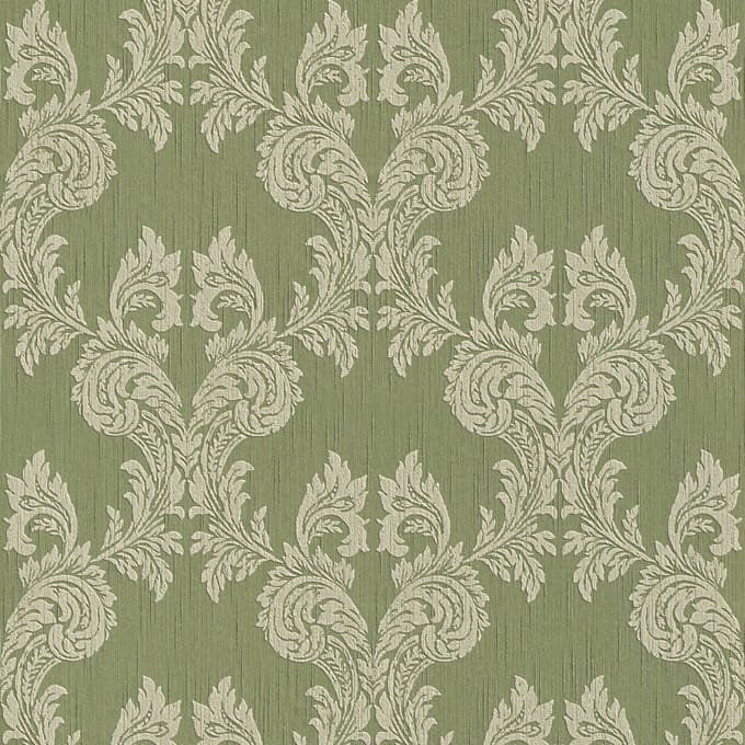 Textiel look behang Profhome 956304-GU textiel behang gestructureerd in textiel look mat groen 5,33 m2