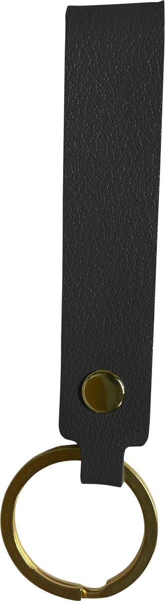 Sleutelhanger Met Sleutelring - Sleutelhanger Leer Dun Leer - Zwart