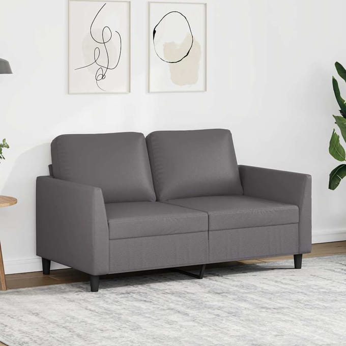 vidaXL - Tweezitsbank - 120 - cm - kunstleer - grijs