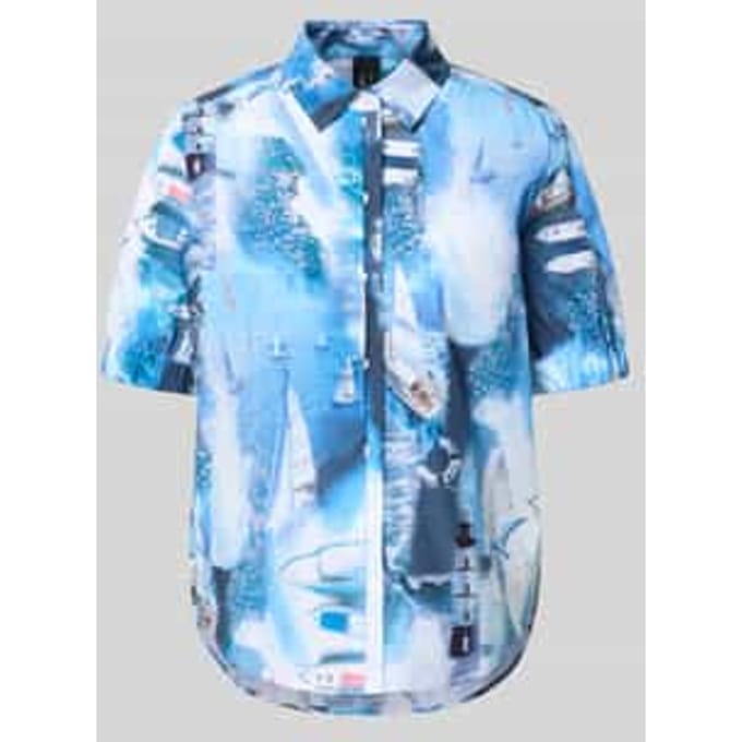 regular fit overhemdblouse met all-over motiefprint