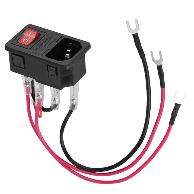 Utype Stekker 10A 220V110V Voeding Schakelaar Adapter Stopcontact Module met Een Zekering voor 3D Printer black