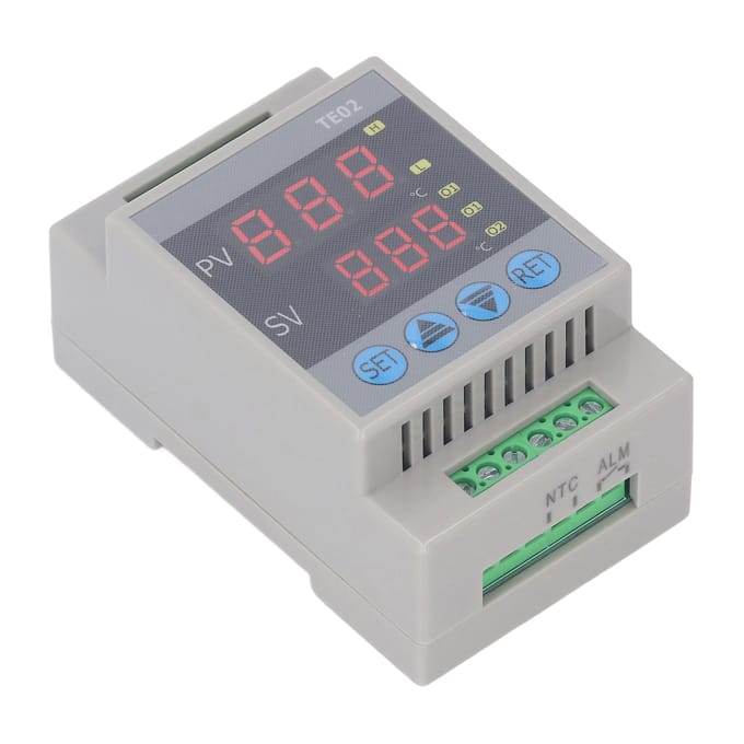Temperatuurregelaar Digitale Temperatuurregelschakelaar ?50~120 celsius  24V DC voor Verwarming Koeling gray