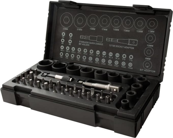 RODAC Slagmoerdoppen en -bit set 41-delig RA8687