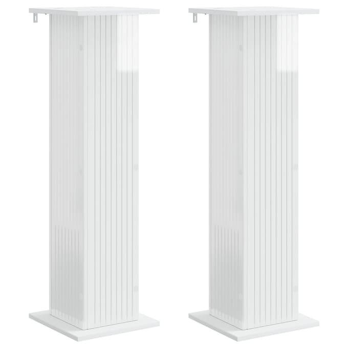 vidaXL - Plantenstand - 2 - st - Hoogglans - Wit - 30,5 - x - 30 - x - 100,5 - cm