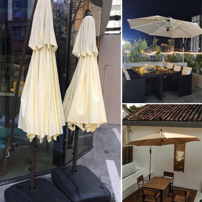 Dubbele Top Zonnescherm Parasoldoek Vervangen Buitenplaats Tuin Parasol Oppervlak Vervangen 3m
