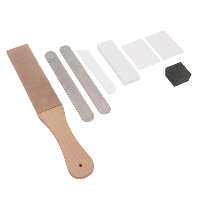 Lederen Strop Set Complete Gereedschappen Dubbelzijdig Lederen Peddel Aanzetstrop Set voor DIY Leer Type A white