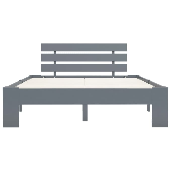 vidaXL - Bedframe - massief - grenenhout - grijs - 120x200 - cm