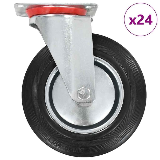 vidaXL - 24 - st - Zwenkwielen - 200 - mm