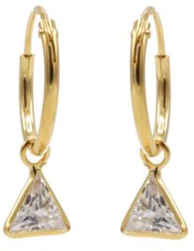 Karma symbols oorbel zirconia triangle Goud M2203