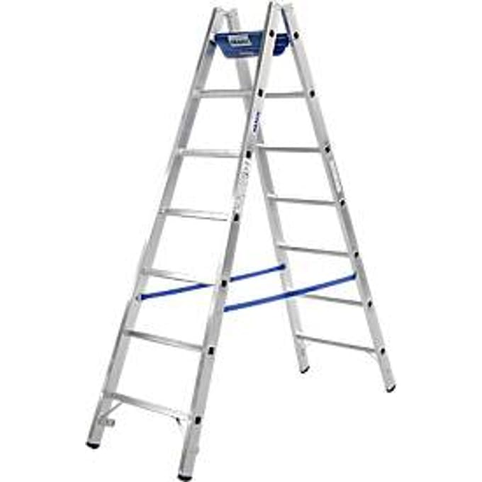 Dubbele trapladder, 2 x 6 sporten, + toolbag GRATIS