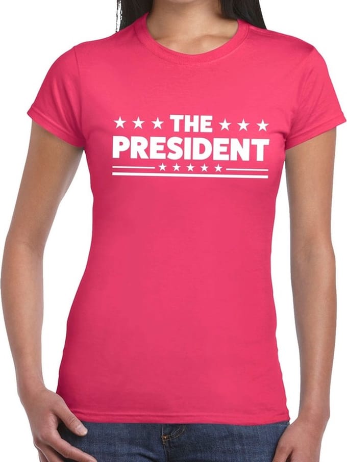 The President tekst t-shirt roze dames - dames shirt The President M