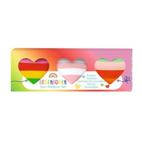 Gum regenbooghart 3 cm, set van 3