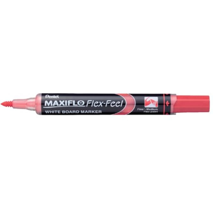 Whiteboardmarker pentel mwl5sbf maxiflo rond 1.5-4.5mm rood
