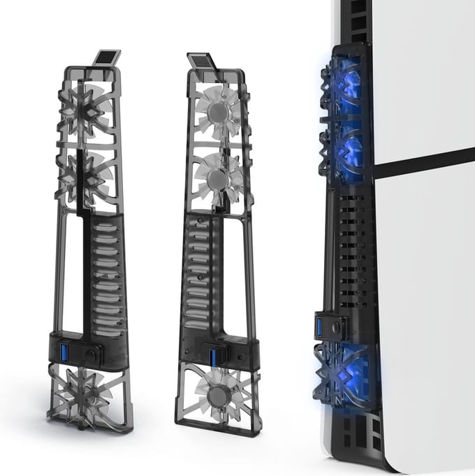 PlayCool PS5 Slim Disc Edition & Digital Edition USB Console Cooling Fan met LED en RGB