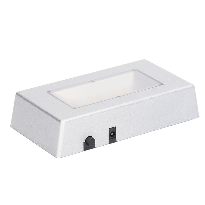 Base d'Affichage LED Éclairage Multi-Mode Argent Rectangulaire Base d'Affichage Lumineuse LED avec Câble USB pour Bijoux Cristaux white