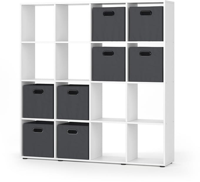Vicco Karree Ruimteverdeler – 138.5 x 142.5 cm met 4 vouwboxen Wit