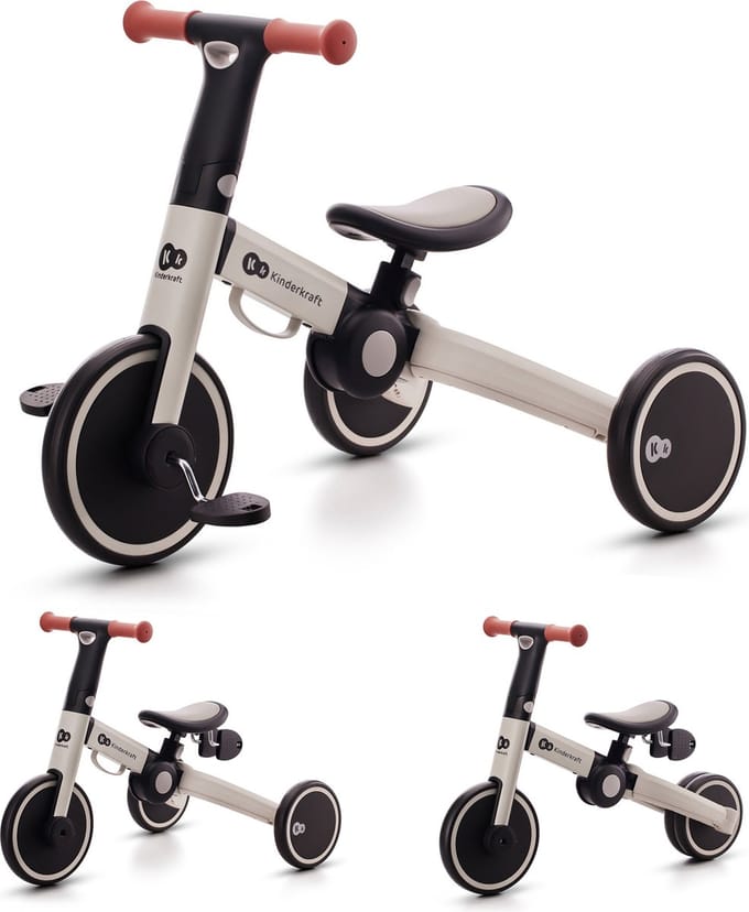 Kinderkraft 4TRIKE - Driewieler - 3-in-1 - Verstelbaar Zadel - Grijs