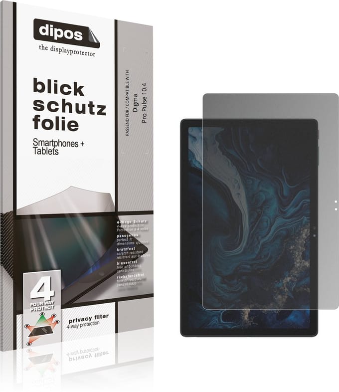 dipos – Matte Privacy Screenprotector geschikt voor Digma Pro Pulse 10.4 | Anti-Spy Beschermfolie