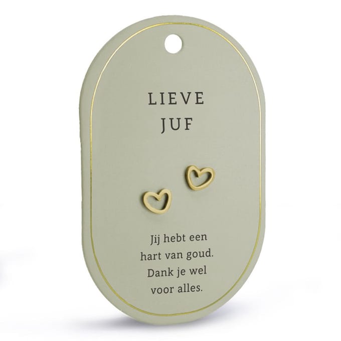 Oorbellen | hartjes | juf bedankje | juf cadeautje