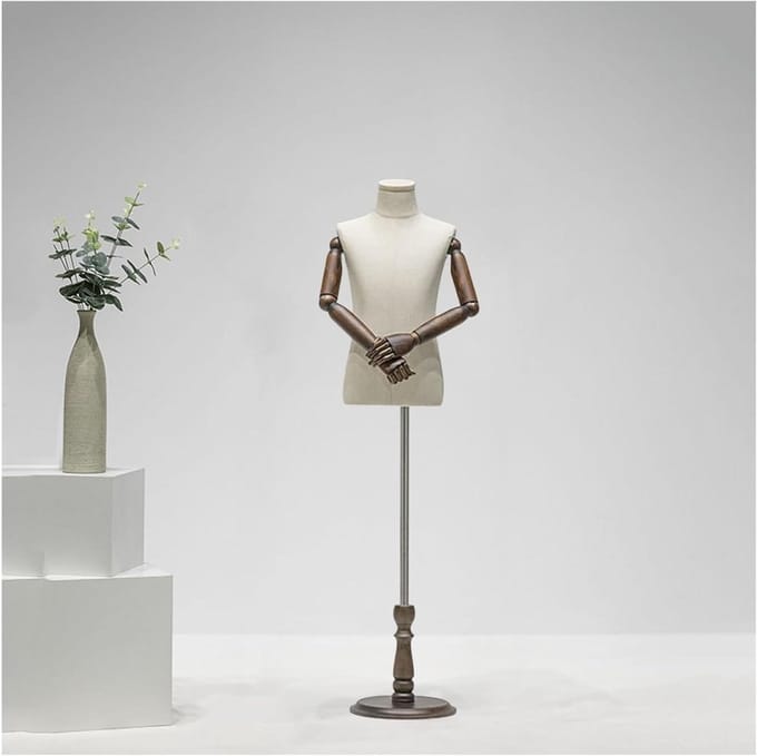 Kinder Naaipop - Lichaam Torso - Kleding Presenteren - Verstelbare Hoogte - 83-130 cm - Beige