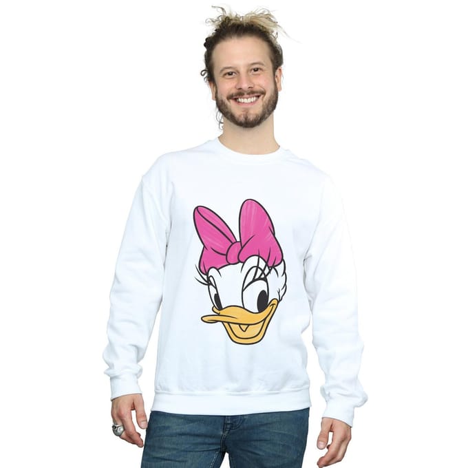 Disney Heren Daisy Duck Hoofd Geschilderd Sweatshirt (Wit)