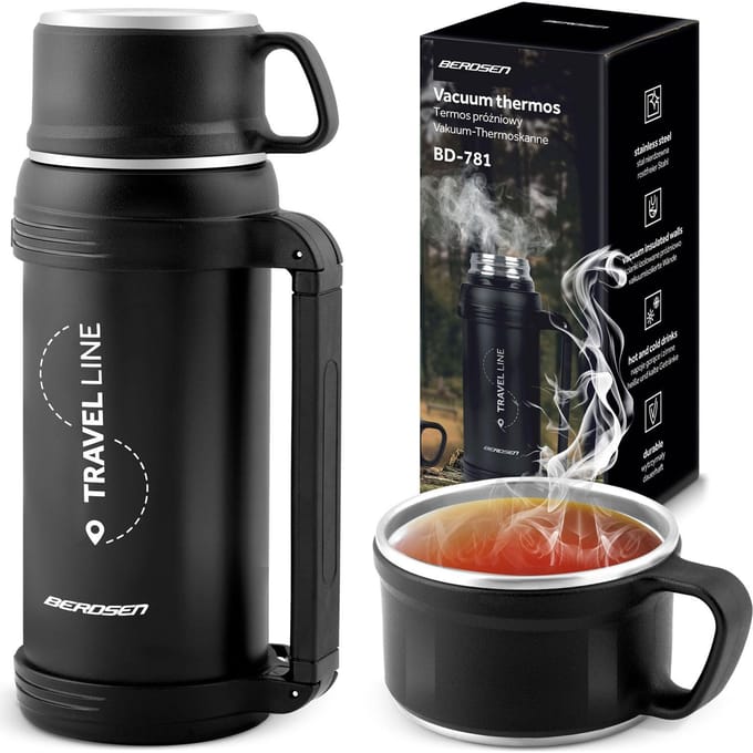 Vacuüm thermoskan - 1500 ml - BD-781 - zwart