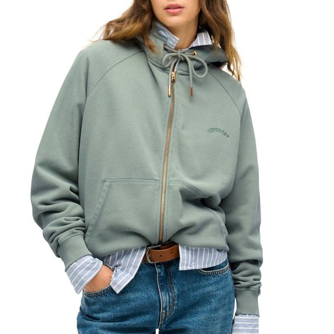 Kapuzensweatshirt met rits, raglanmouwen voor dames Superdry Logo Essential