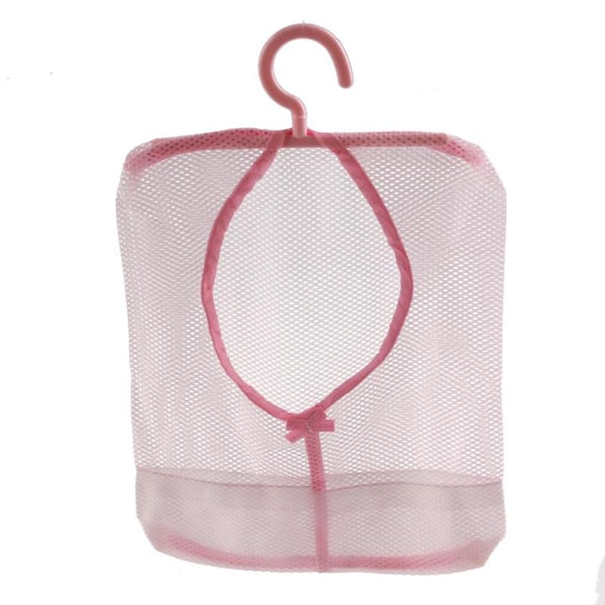 Filet de rangement portable et polyvalent, idéal pour la cuisine et la salle de bain. rose