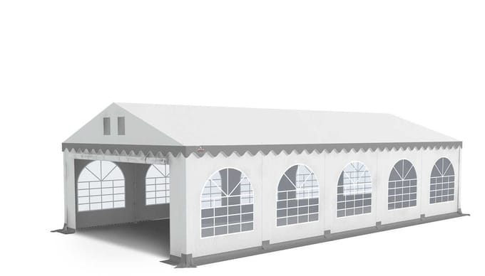 GO-PRO 5x10 Partytent met grondframe Wit-Grijs