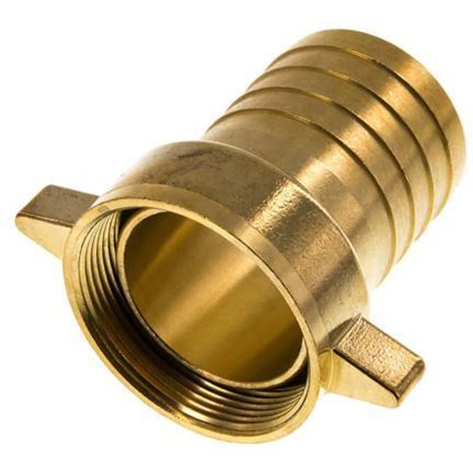 G 2'' x 50mm Messing Slangpilaar met NBR Afdichting en Vleugelmoer 16 Bar