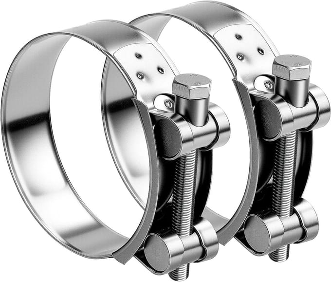 Solidchoice - T-Bolt Slangklemmen 80-85mm voor Uitlaatpijpen, Set van 2