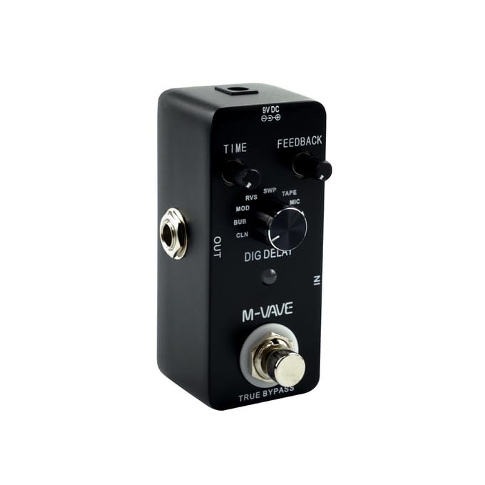 M-VAVE DIG DELAY Digitaal delay gitaareffectpedaal met 9 delay-effecten True Bypass, volledig metalen omhulsel zwart