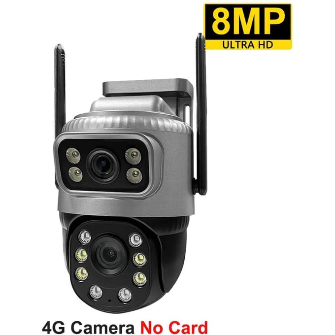 Caméra IP 4G à double objectif 8MP 4K, étanche, moniteur de Surveillance extérieure, maison intelligente, Vision nocturne, V380 Pro, Protection de sécurité CCTV 8MP Camera