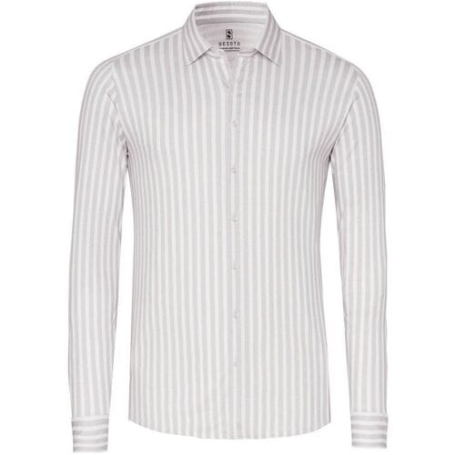 Desoto Overhemd Vertical Stripes Casual Kent Collar Beige / male