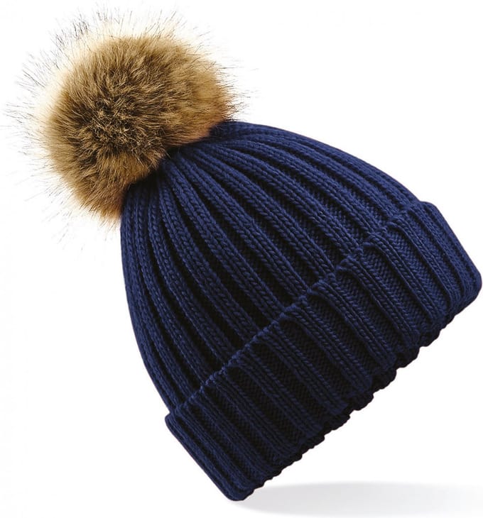 Beechfield Pom pom beanie B412 - Navy - One size