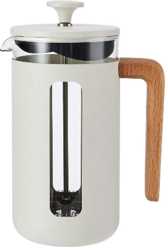 Cafetière, 8 Cups, 1 L, RVS, Glas, Hout, Wit - La Cafetière | Pisa