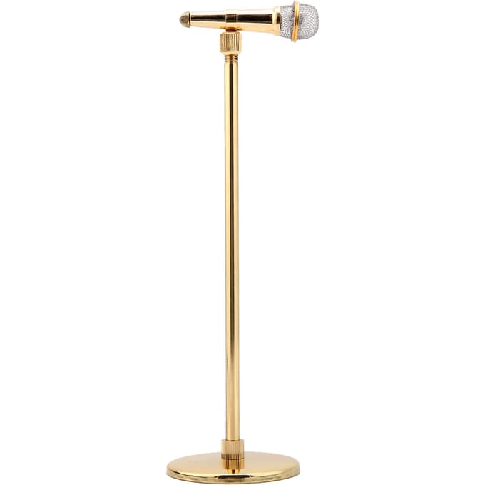 Koper Verguld Microfoon Model Microfoon Ambachten Ornamenten Muziekinstrument Model beige