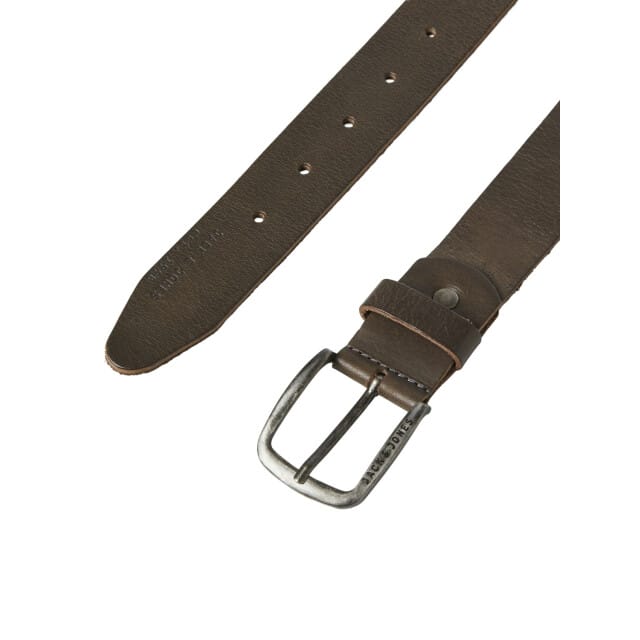 Jack & Jones JacPaul Riem Donkergrijs Leer Zilveren Gesp - 90
