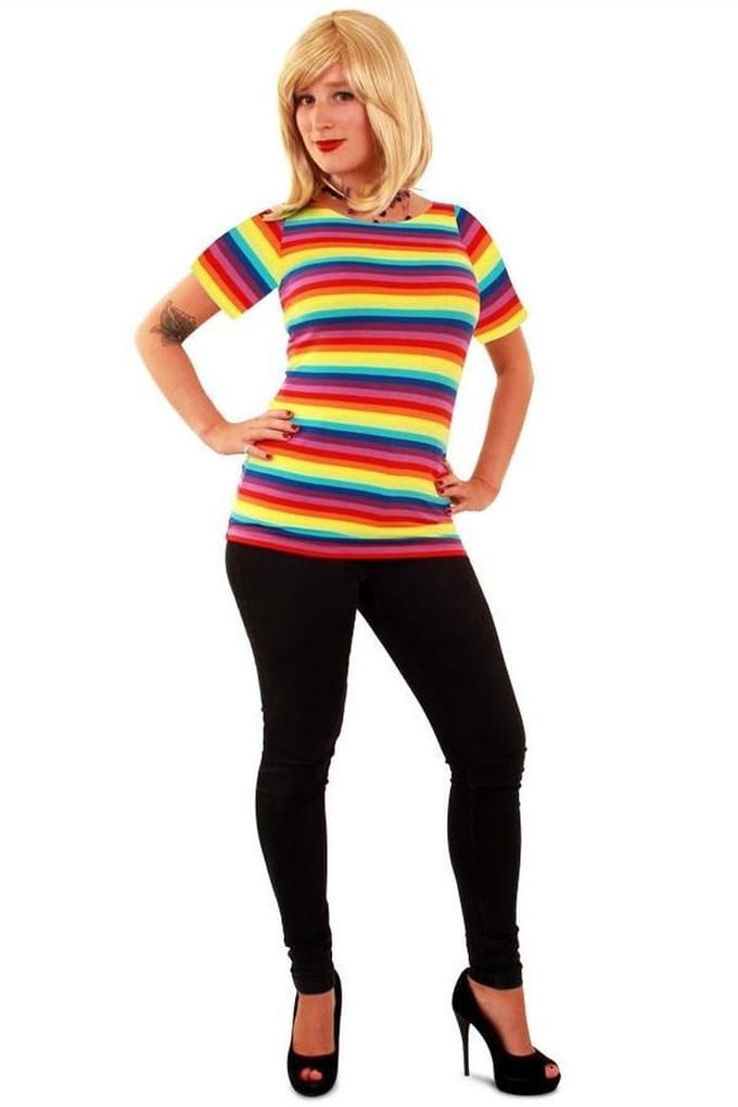 Regenboog shirt mt. XS