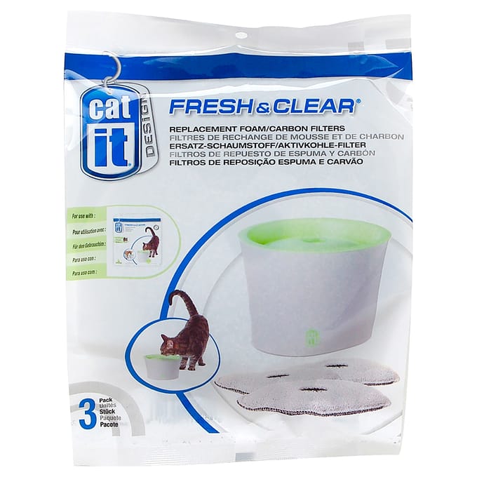 - Vervangfilter Voor 2 l of 3 l (3 Stuks) - Catit Design Fresh & Clear Drinkfontein 2 l