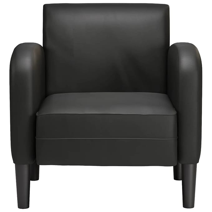 vidaXL - Fauteuil - met - armleuningen - 54 - cm - kunstleer - zwart