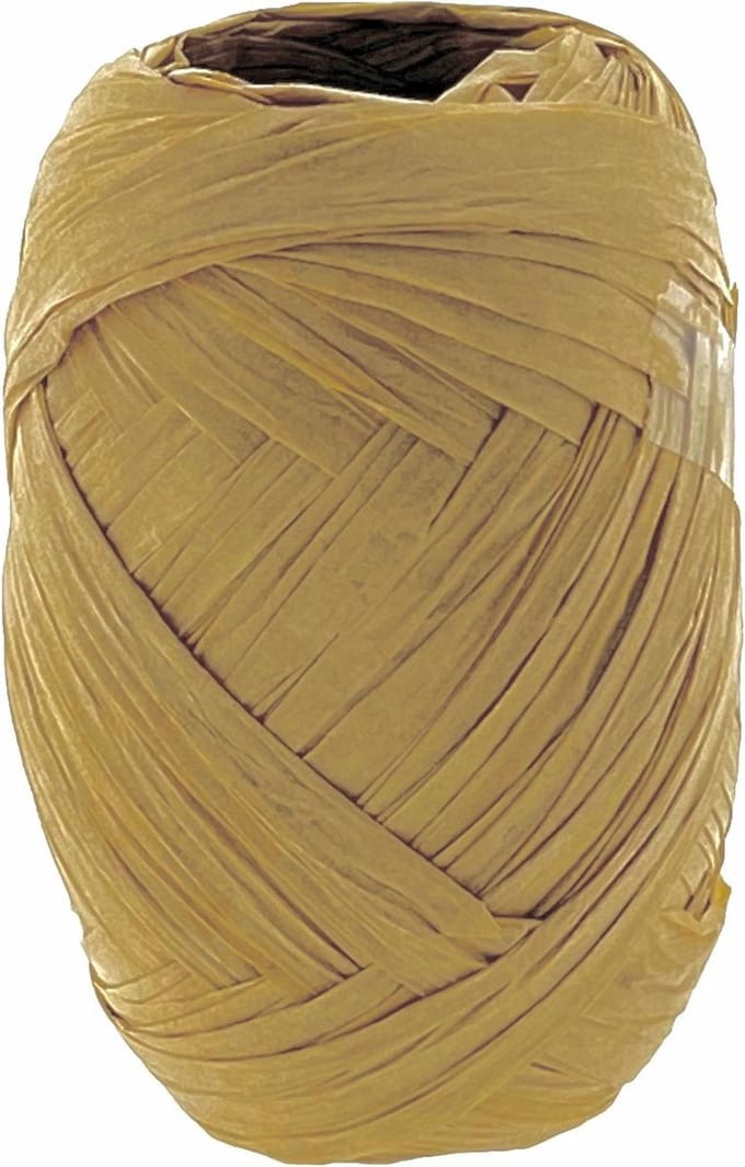 Papier Raffia 10mm x 30 mtr - zand / Naturel - 10 Rollen