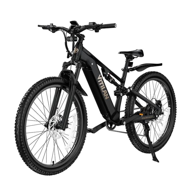 Vélo Électrique Tout Suspendu VITILAN M5, Batterie 48V 15Ah, Shimano 9 Vitesses vert