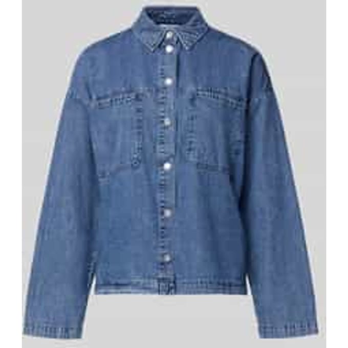 Oversized overhemdblouse in denimlook model 'Enza'