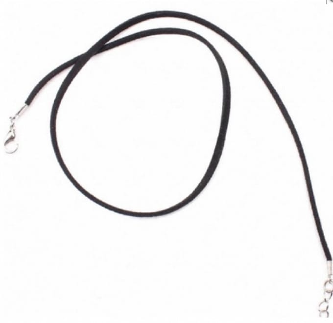 Zwart suede enkelbandje 22-26 cm - Charme Bijoux