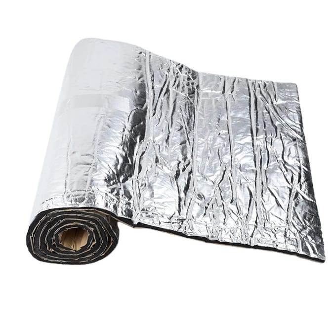 200*50CM Voiture Thermique Isolation Phonique Insonorisation Tapis Insonorisant Anti-Poussière Imperméable Voiture Son argenté