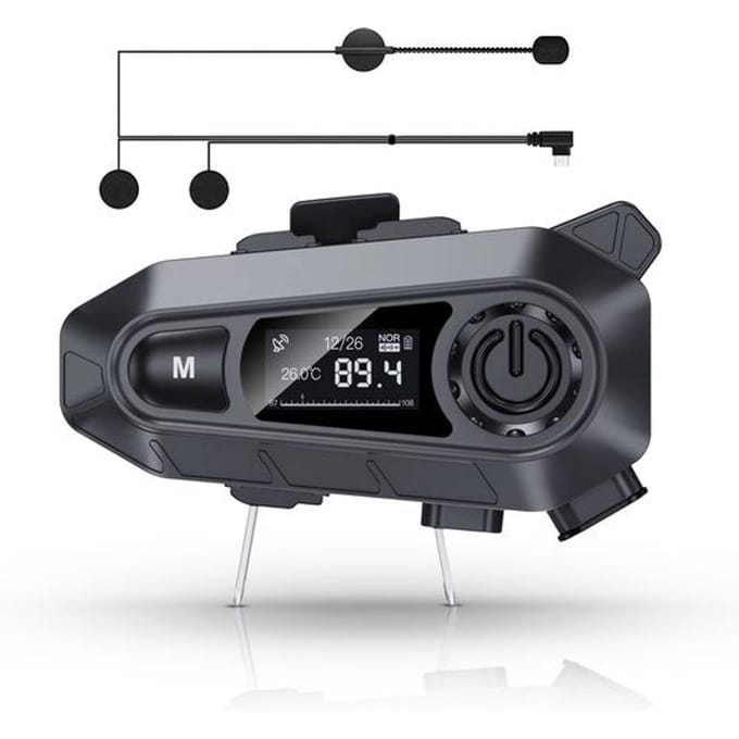 Tech Essentials R500 - Motorhelm Headset - Met Bluetooth 5.4 - Intercom - Radio - Harde microfoon - Brommer - Scooter